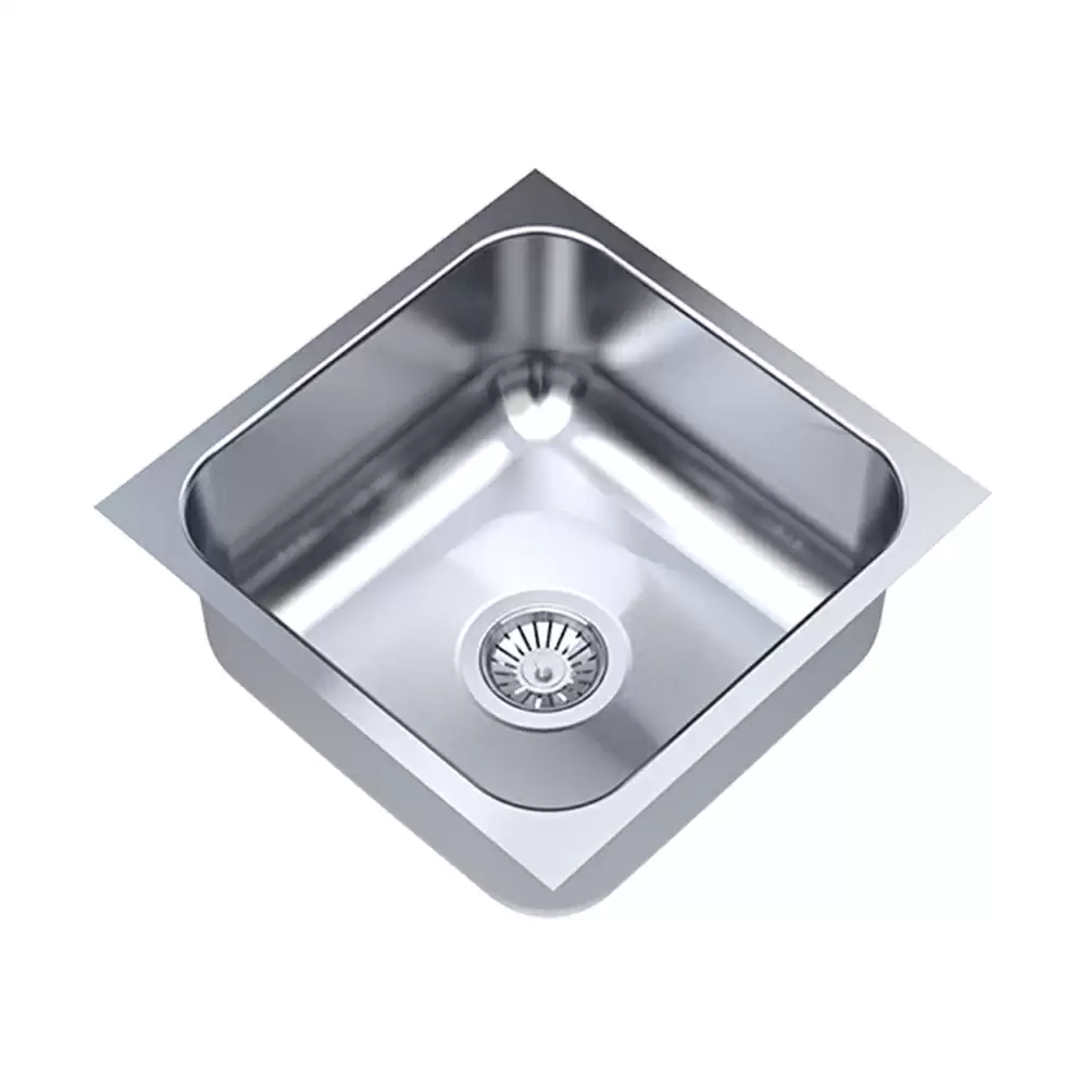 Carysil Elegance Stainless Steel Single Bowl Kitchen Sink, (16 L x 16 W x 7 D) Inch - Glossy Finish