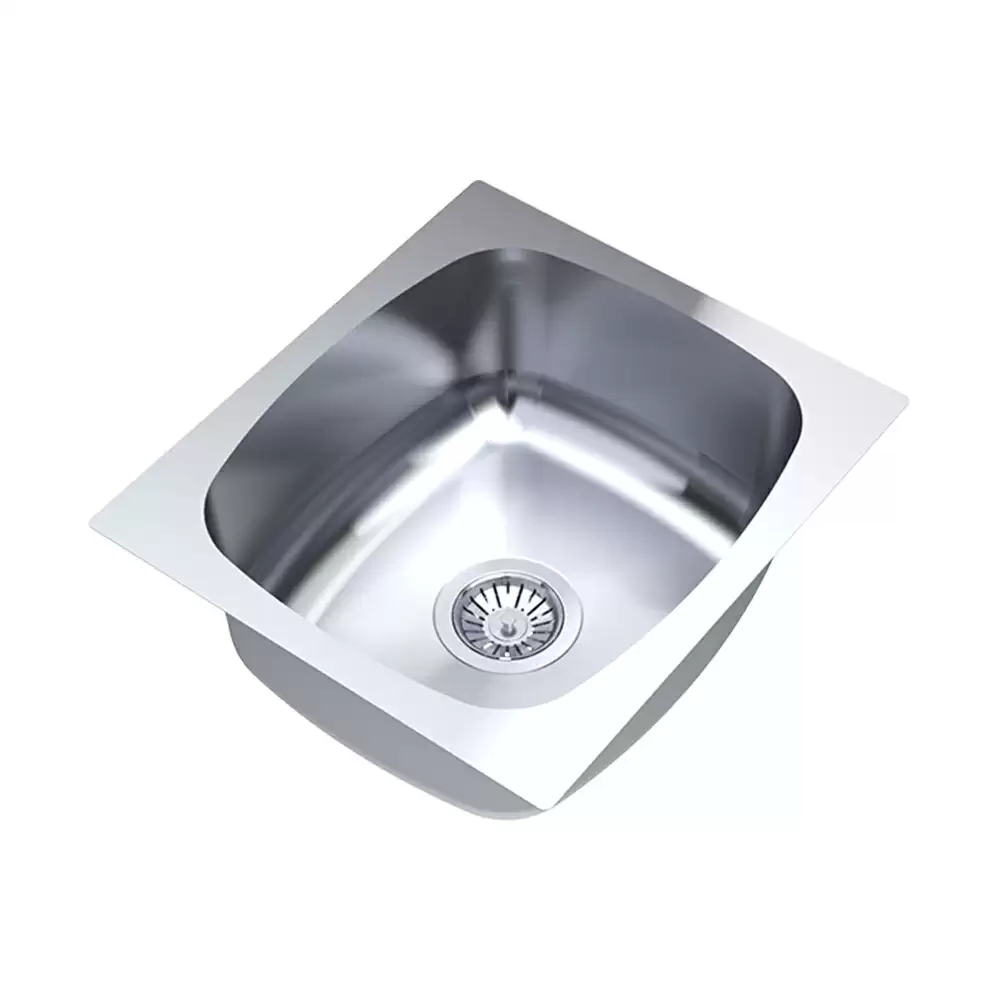 Carysil Elegance Stainless Steel Single Bowl Kitchen Sink, (18 L x 16 W x 7 D) Inch - Glossy Finish