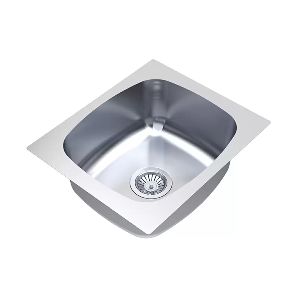 Carysil Elegance Stainless Steel Single Bowl Kitchen Sink, (19 L x 16 W x 7 D) Inch - Glossy Finish