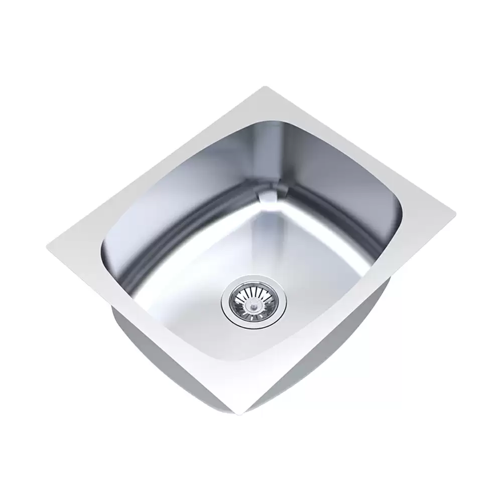 Carysil Elegance Stainless Steel Single Bowl Kitchen Sink, (20 L x 17 W x 8 D) Inch - Glossy Finish