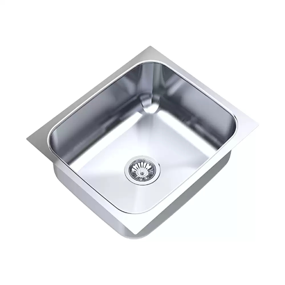 Carysil Elegance Stainless Steel Single Bowl Kitchen Sink, (21 L x 18 W x 8 D) Inch - Glossy Finish