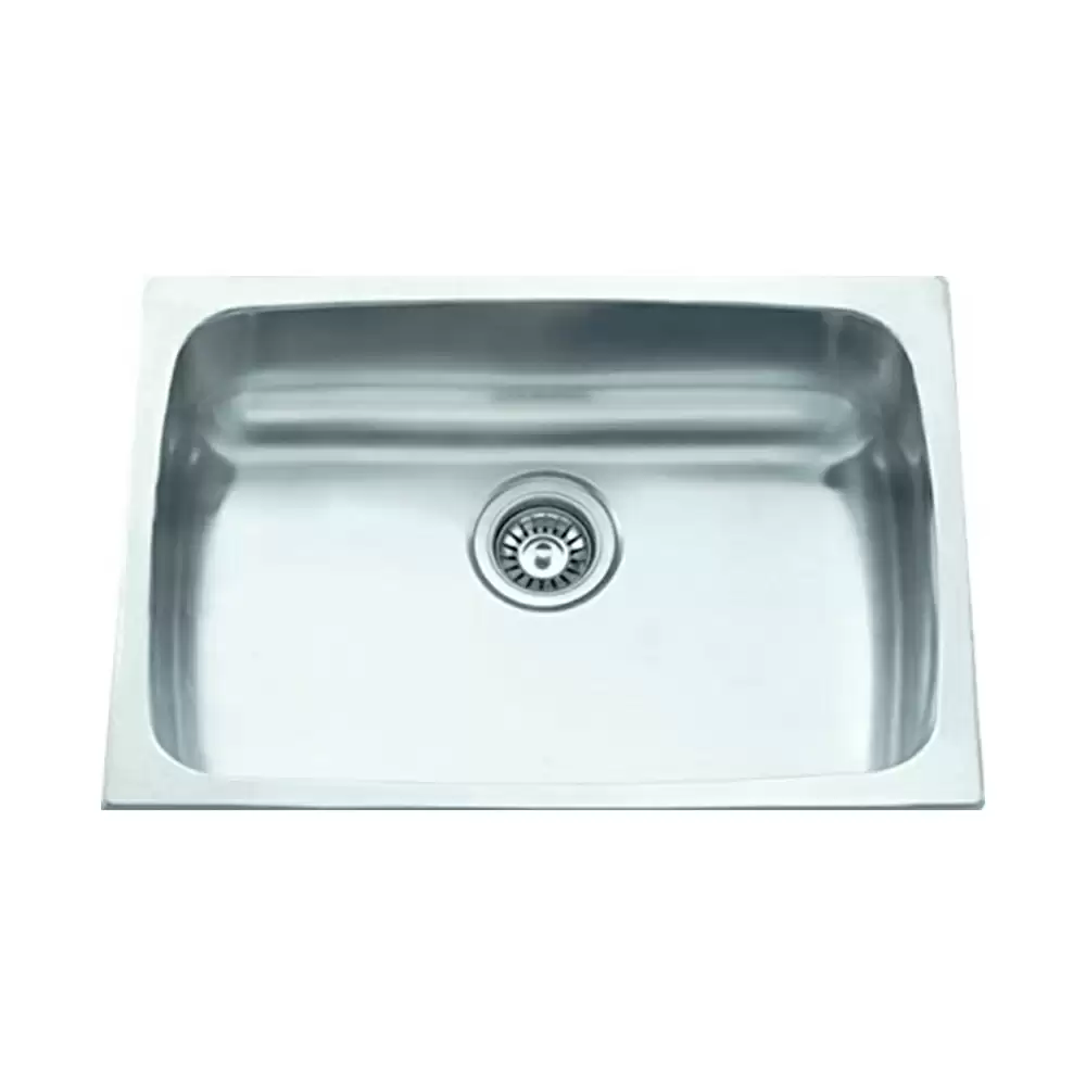 Carysil Elegance Stainless Steel Single Bowl Kitchen Sink, (21 L x 18 W x 9 D) Inch - Glossy Finish