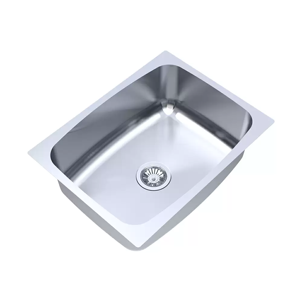 Carysil Elegance Stainless Steel Single Bowl Kitchen Sink, (24 L x 18 W x 8 D) Inch - Glossy Finish