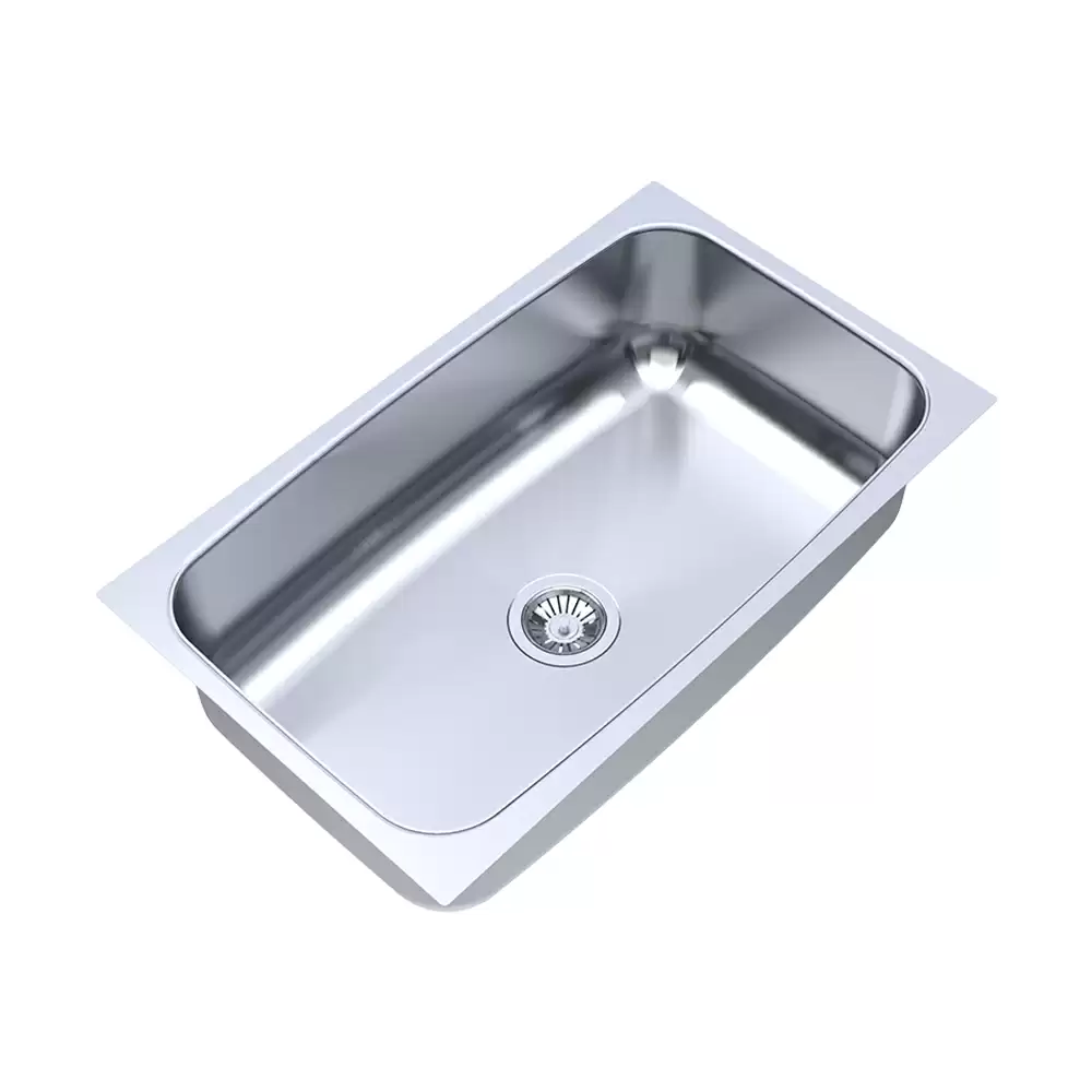 Carysil Elegance Stainless Steel Single Bowl Kitchen Sink, (30 L x 18 W x 8 D) Inch - Glossy Finish