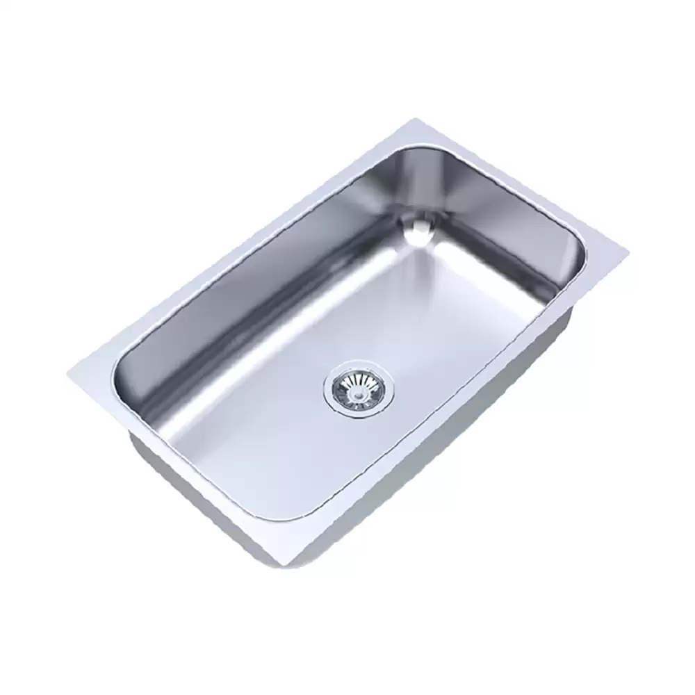 Carysil Elegance Stainless Steel Single Bowl Kitchen Sink, (30 L x 18 W x 9 D) Inch - Glossy Finish