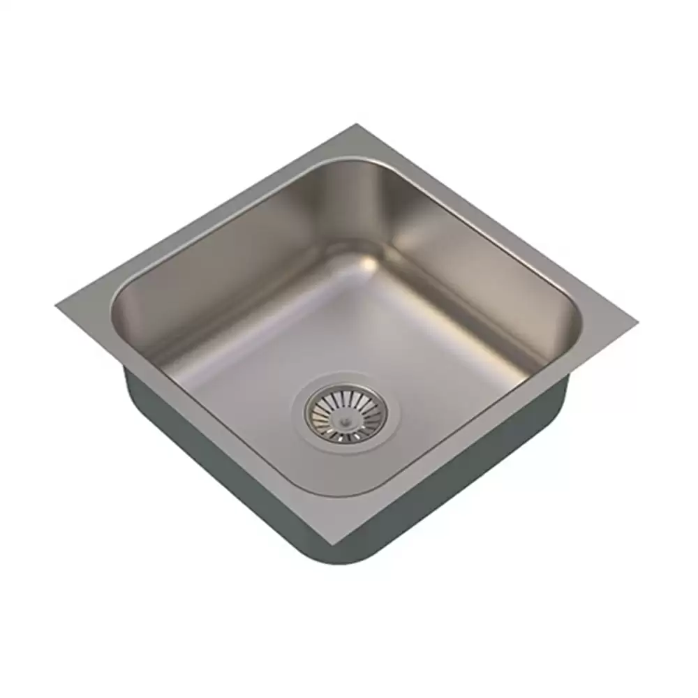 Carysil Elegance Stainless Steel Single Bowl Kitchen Sink, (16 L x 16 W x 7 D) Inch - Matt Finish