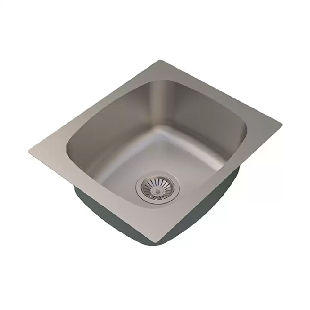 Carysil Elegance Stainless Steel Single Bowl Kitchen Sink, (19 L x 16 W x 7 D) Inch - Matt Finish