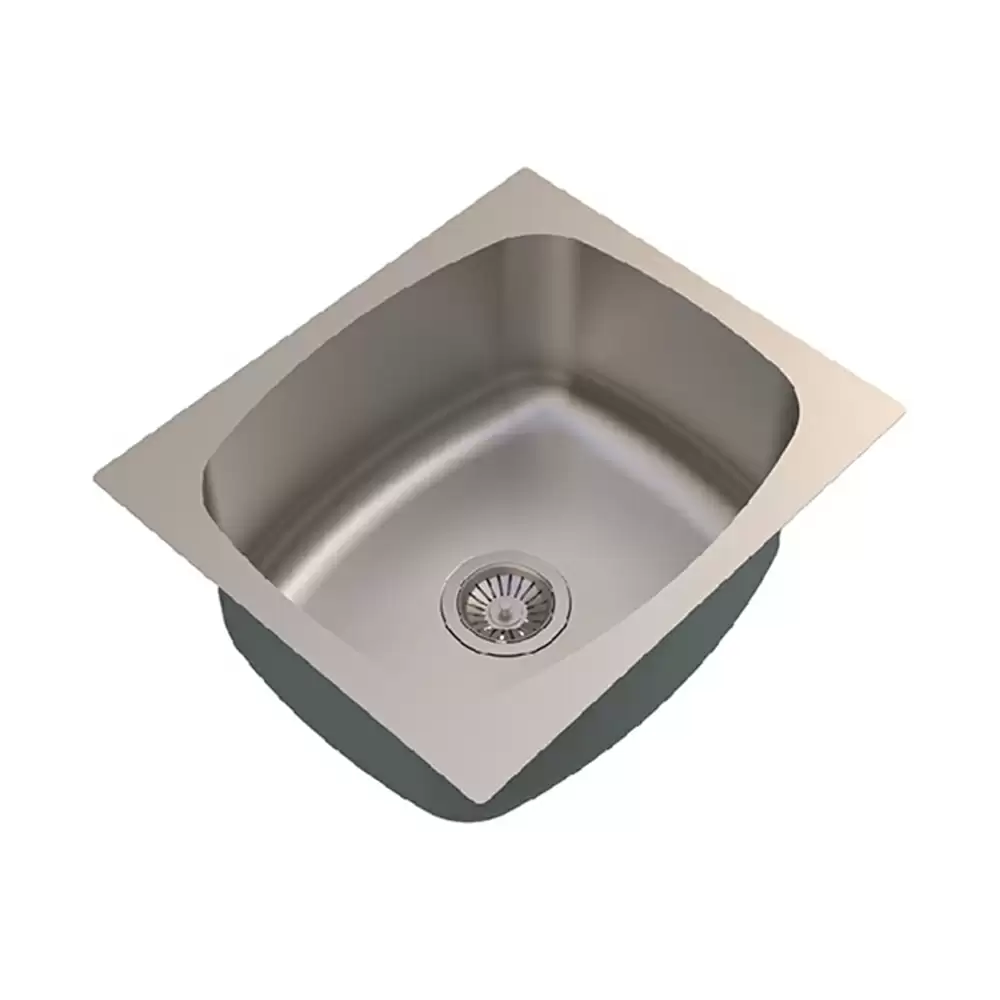 Carysil Elegance Stainless Steel Single Bowl Kitchen Sink, (20 L x 17 W x 8 D) Inch - Matt Finish