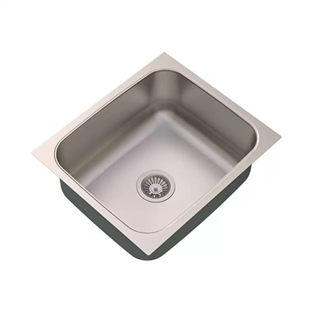 Carysil Elegance Stainless Steel Single Bowl Kitchen Sink, (21 L x 18 W x 8 D) Inch - Matt Finish