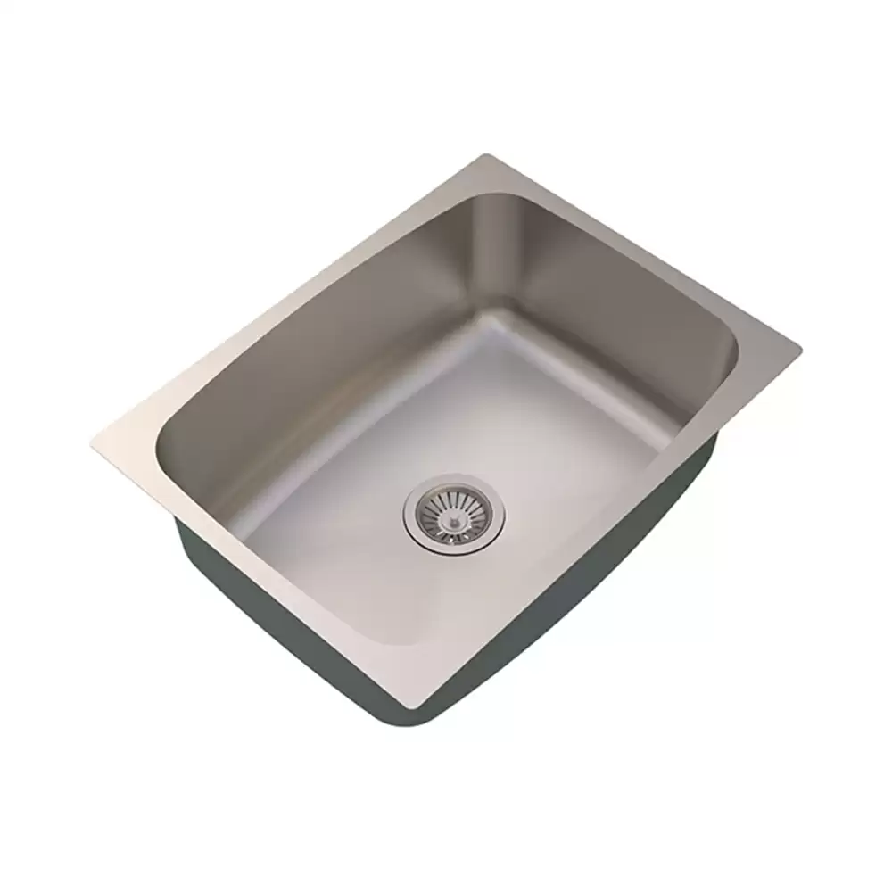 Carysil Elegance Stainless Steel Single Bowl Kitchen Sink, (24 L x 18 W x 8 D) Inch - Matt Finish