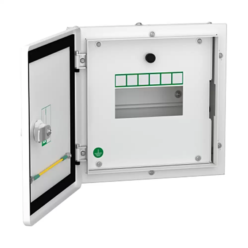 Schneider Electric A9HSND06 Acti9 6 Way Double Door Single Pole And Neutral MCB Distribution Board