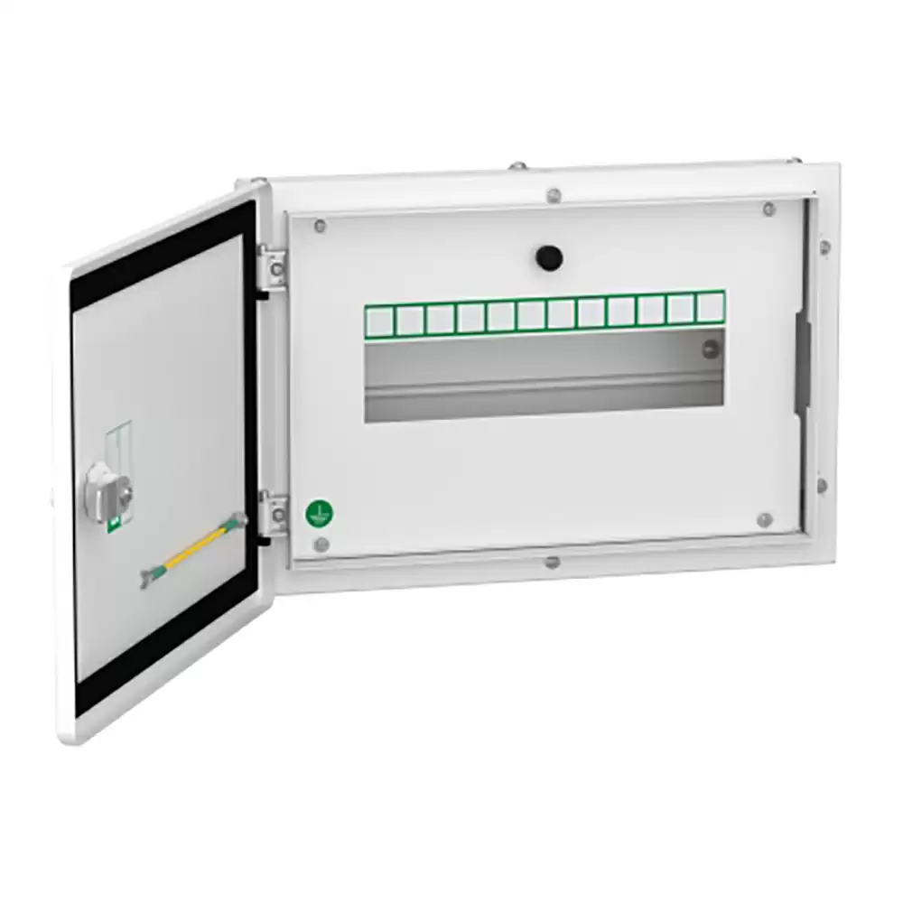 Schneider Electric A9HSND12 Acti9 12 Way Double Door Single Pole And Neutral MCB Distribution Board