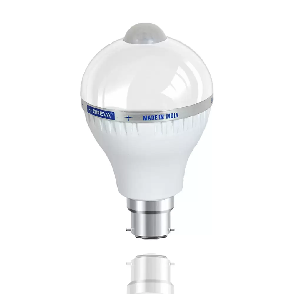 OREVA 6 Watt Radar Sensor B22 Base Led Bulb-White