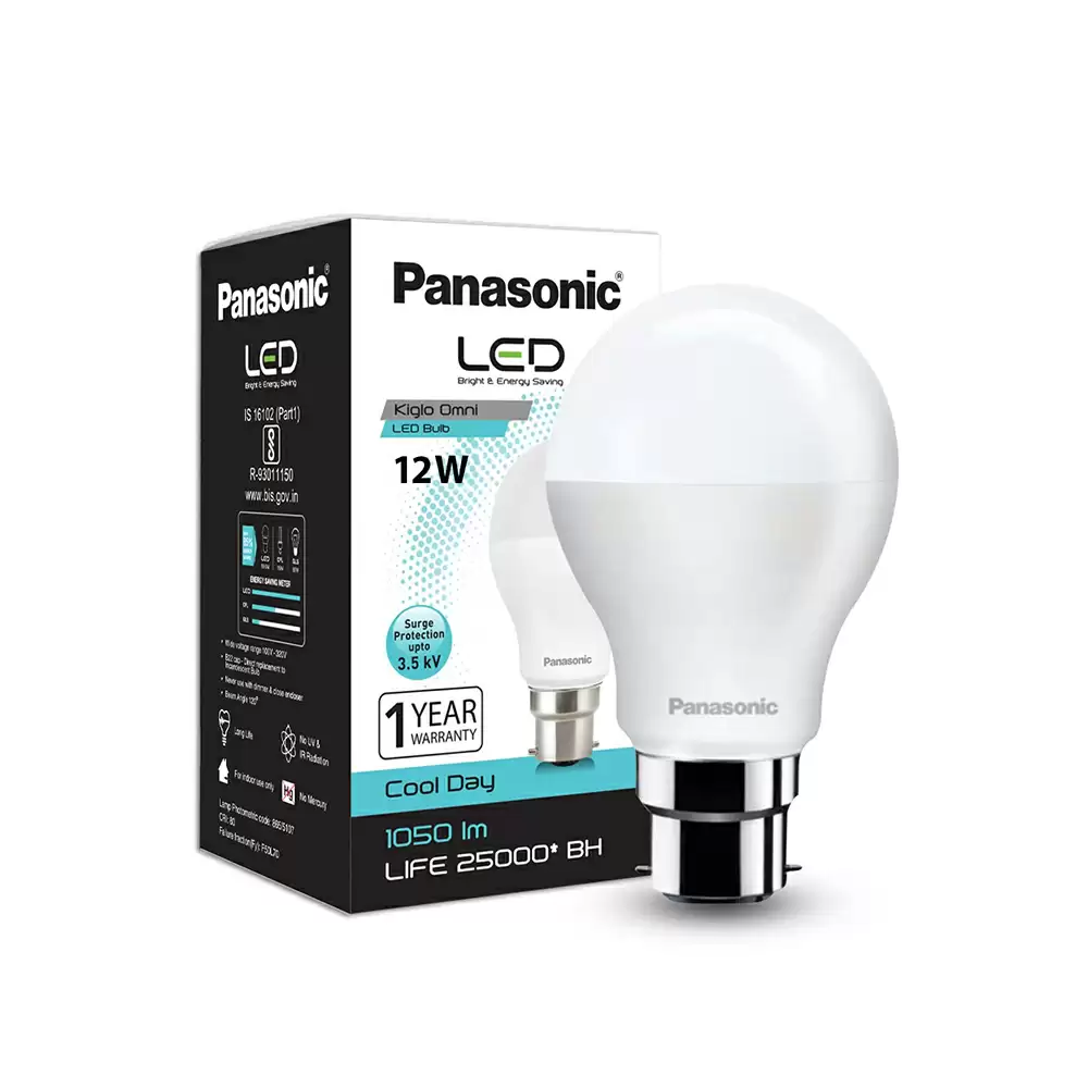 (Pack of 2) Panasonic PBUM01127 B22 Base 12 Watt LED Bulb - Cool Day Light