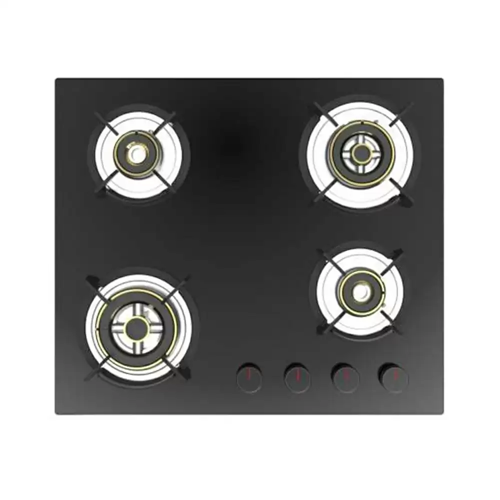 Carysil Pro 60 cm 4 Burner Auto Ignition Glass Top Built-in Hob - Black (2 Years Warranty)