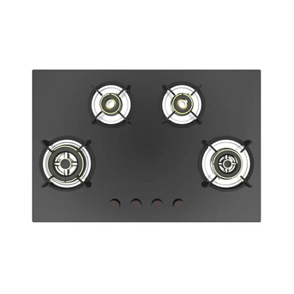 Carysil Pro 78 cm 4 Burner Auto Ignition Glass Top Built-in Hob - Black (2 Years Warranty)