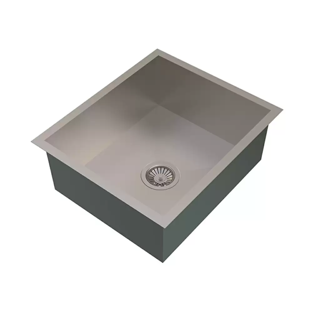 Carysil Quadro Stainless Steel Single Bowl Kitchen Sink, (21 L x 18 W x 8 D) Inch - Matt  Finish