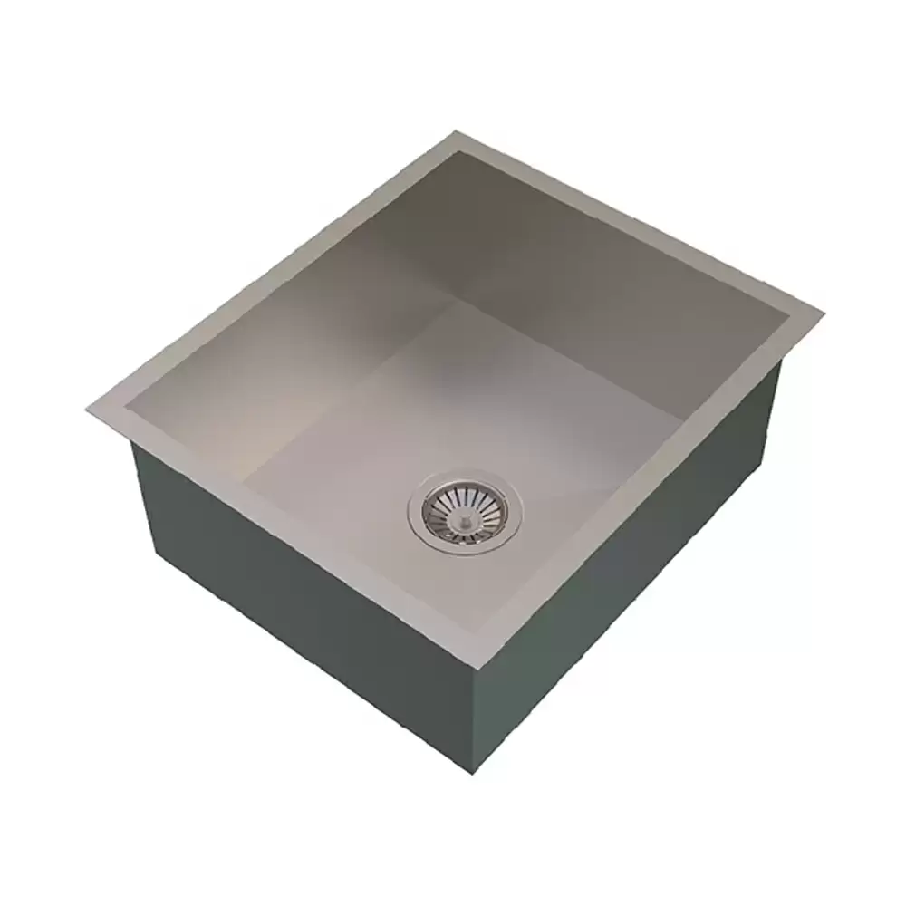 Carysil Quadro Stainless Steel Single Bowl Kitchen Sink, (21 L x 18 W x 9 D) Inch - Matt  Finish