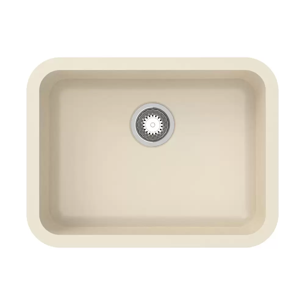 Carysil Quartz Q 320 Single Bowl Kitchen Sink, (24 L x 18 W x 9 D) Inch - Cream Finish