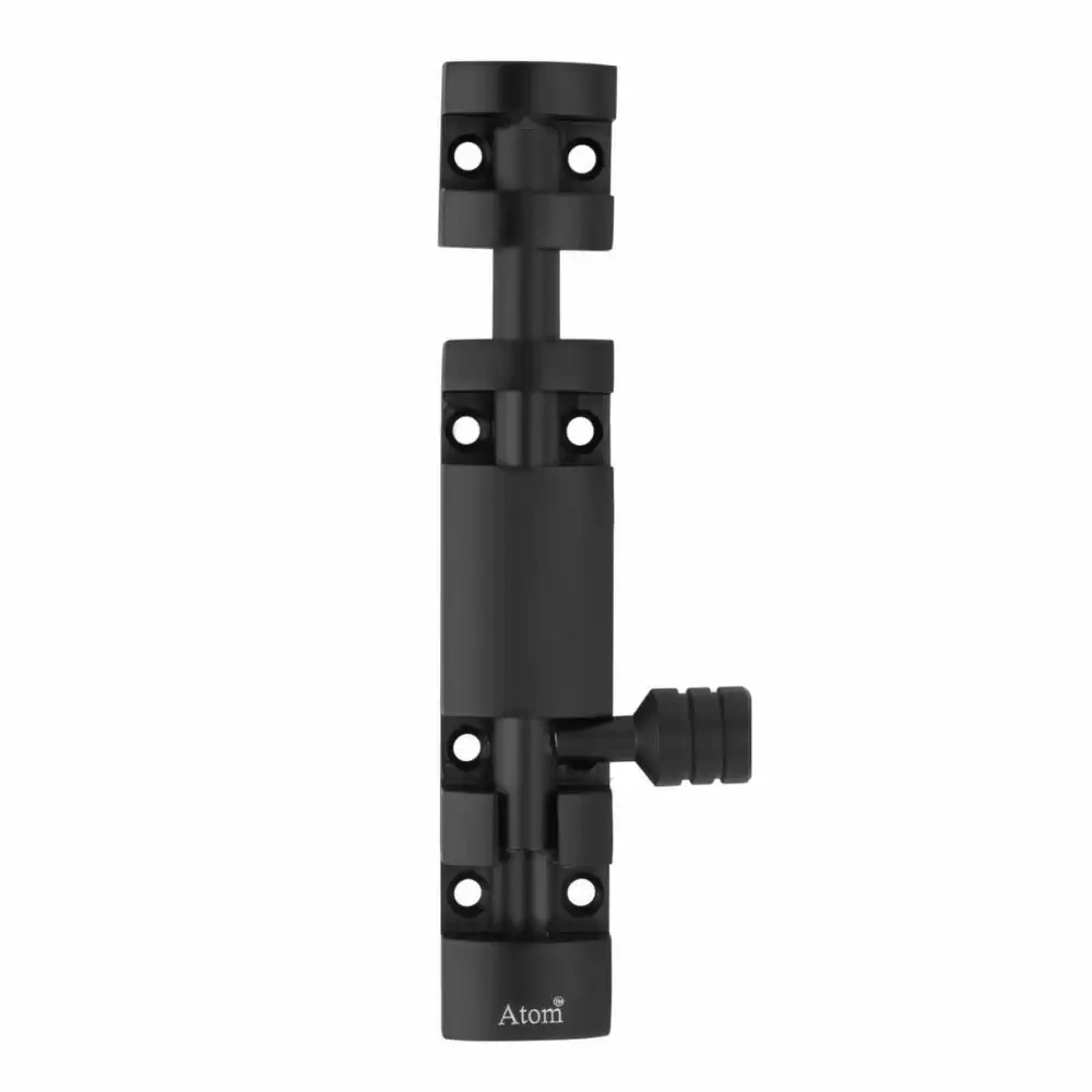 Atom Locks TB002-04 inch-BLK Aluminium Decorative Tower Bolt- Black  Finish