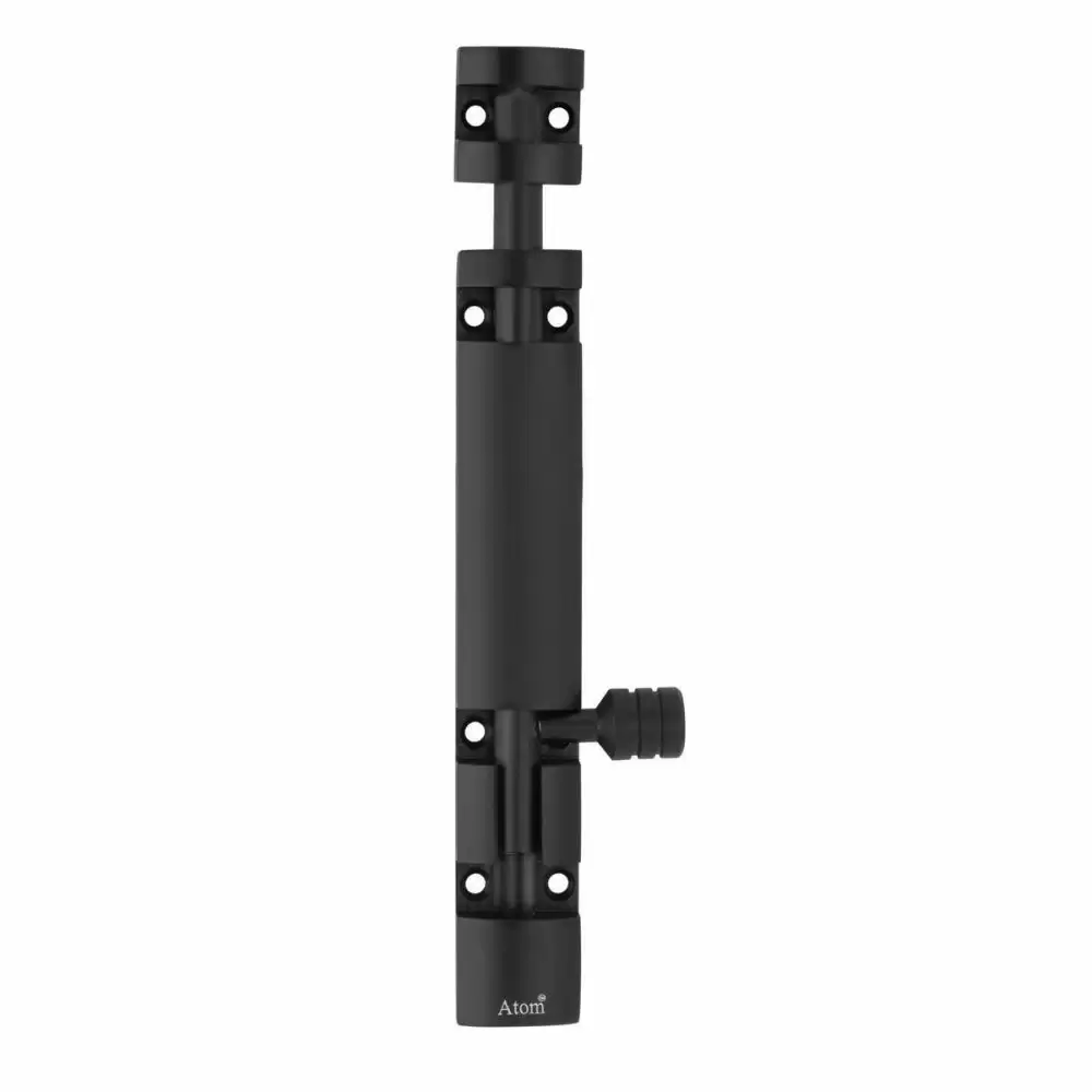 Atom Locks TB002-06 inch-BLK Aluminium Decorative Tower Bolt- Black  Finish