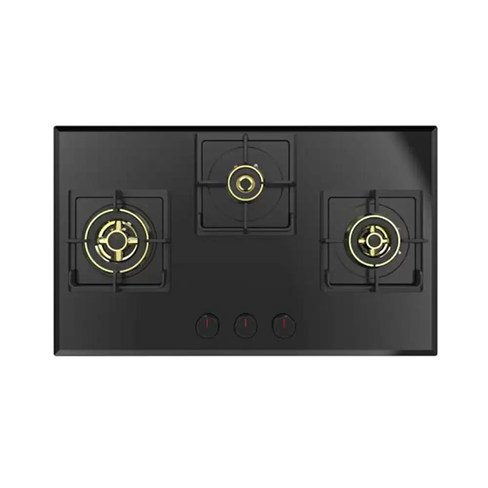 Carysil Tek Plus 75 cm 3 Burner Auto Ignition Glass Top Built-in Hob - Black (2 Years Warranty)