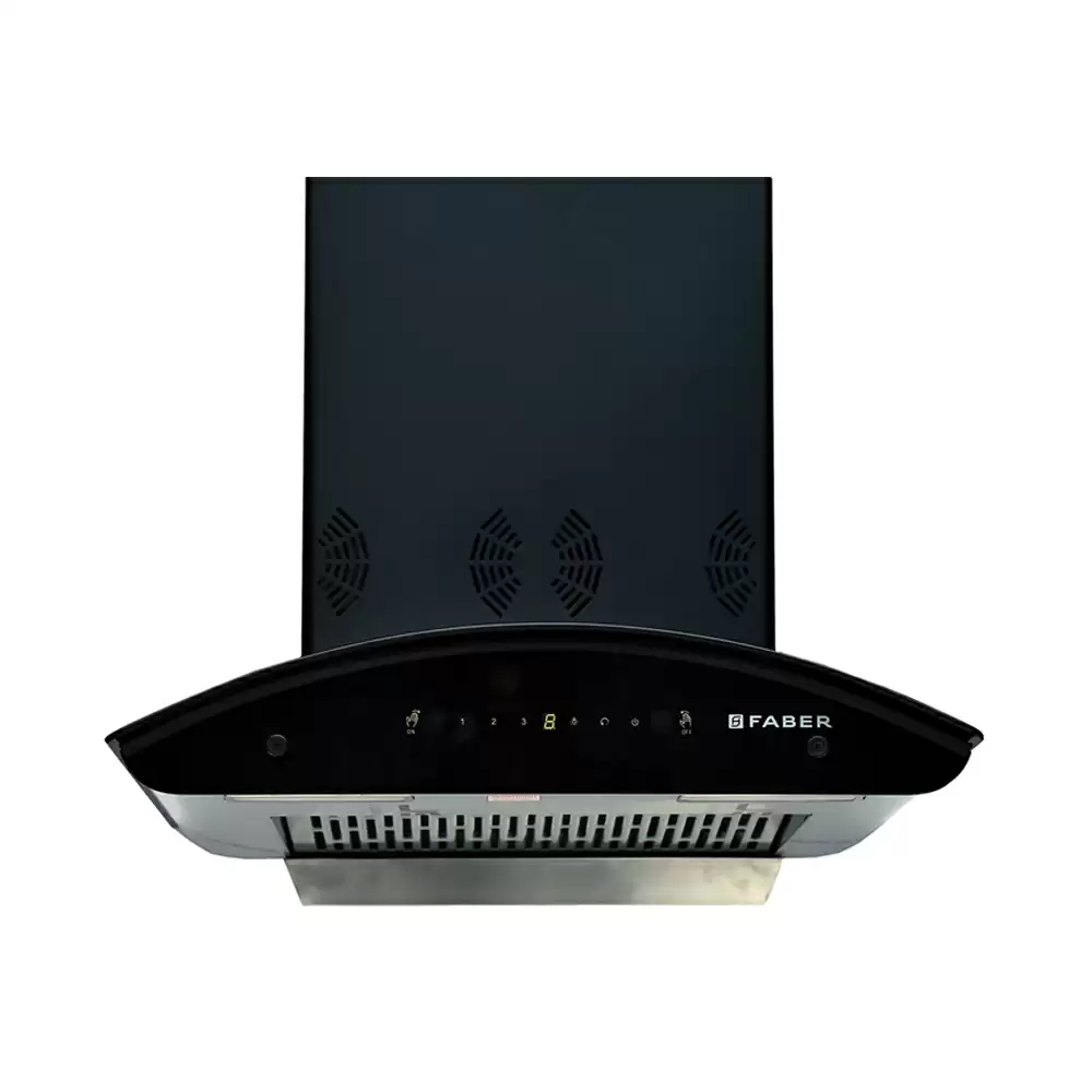 Faber Crest 3D Plus IND HC SC 60 cm Auto Clean Filterless Wall Mounted Kitchen Chimney, Suction Capacity 1275 m³/hr - Black (5 Year Warranty)