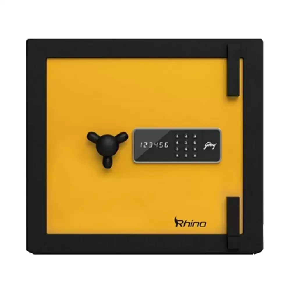 Godrej Rhino Digital (55 Litre) Electronic Safe Locker For Home & Office With Pin Code Access, Black & Gold - 35 Kg (1 Year Warranty)