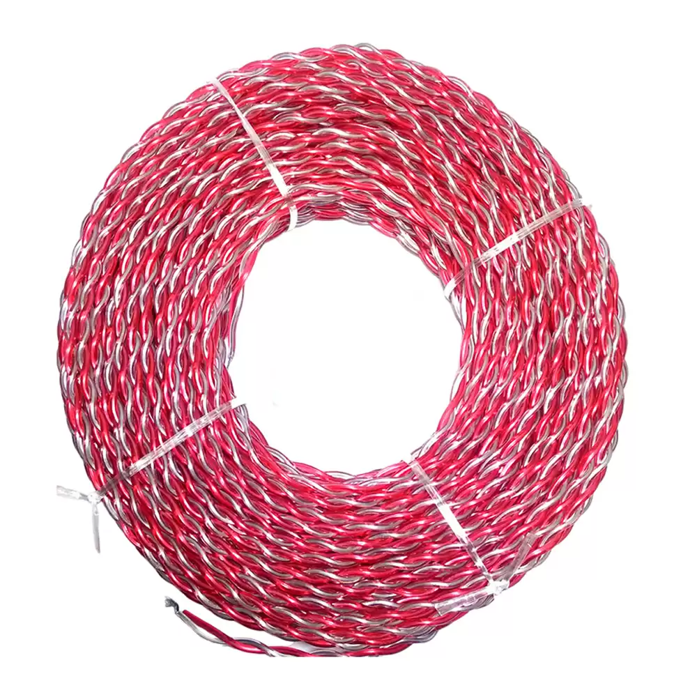 Super GEC Transparent Flexible Twisted 2 Core 40/76 Aluminium Electrical Wire - 73 Meter (Red & White)