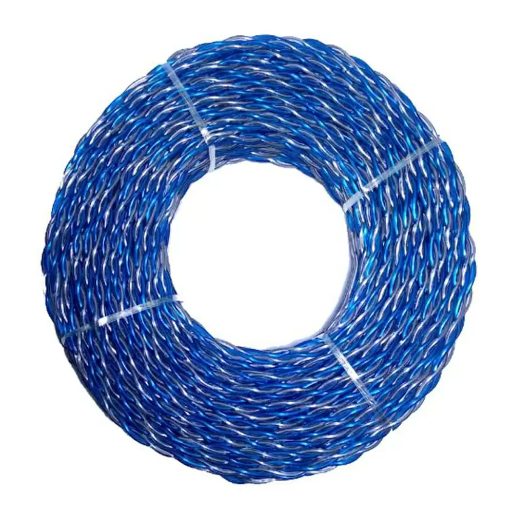 Super GEC Transparent Flexible Twisted 2 Core 23/76 Aluminium Electrical Wire - 73 Meter (Blue & White)