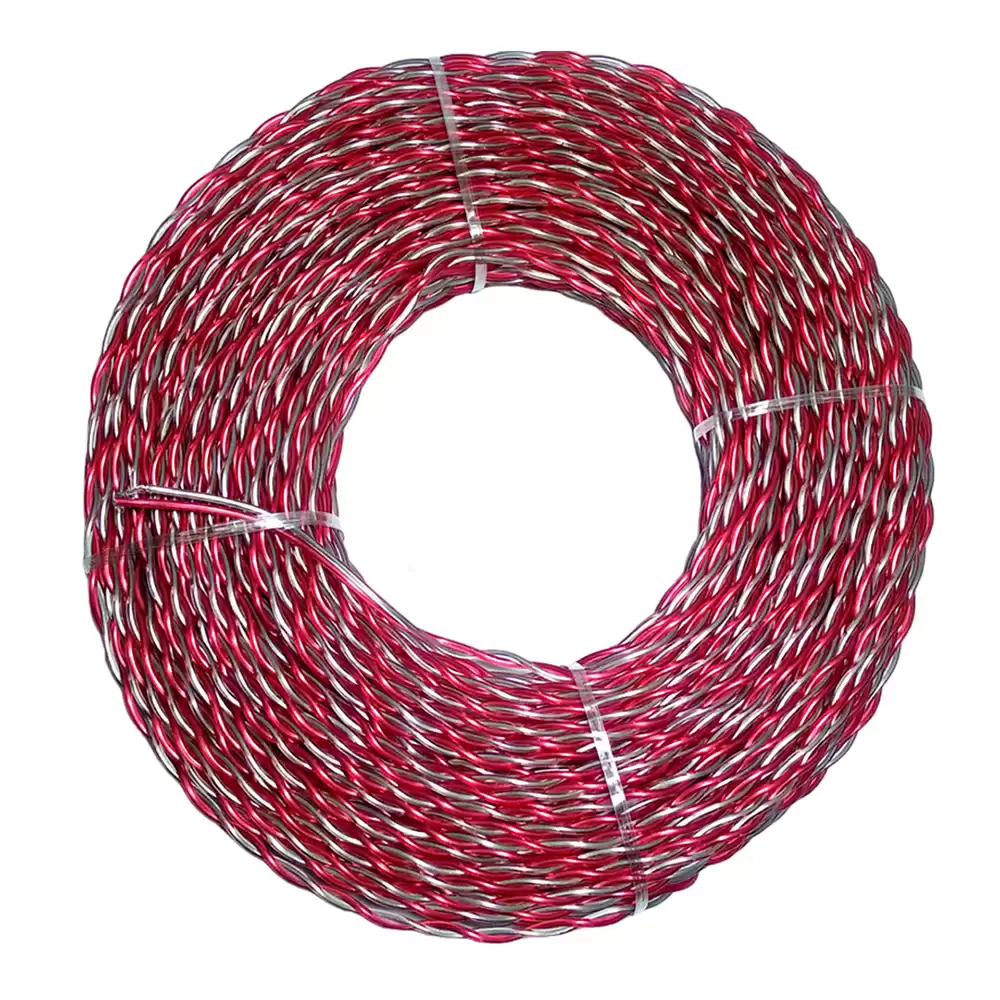 Super GEC Transparent Flexible Twisted 2 Core 23/76 Aluminium Electrical Wire - 73 Meter (Red & White)