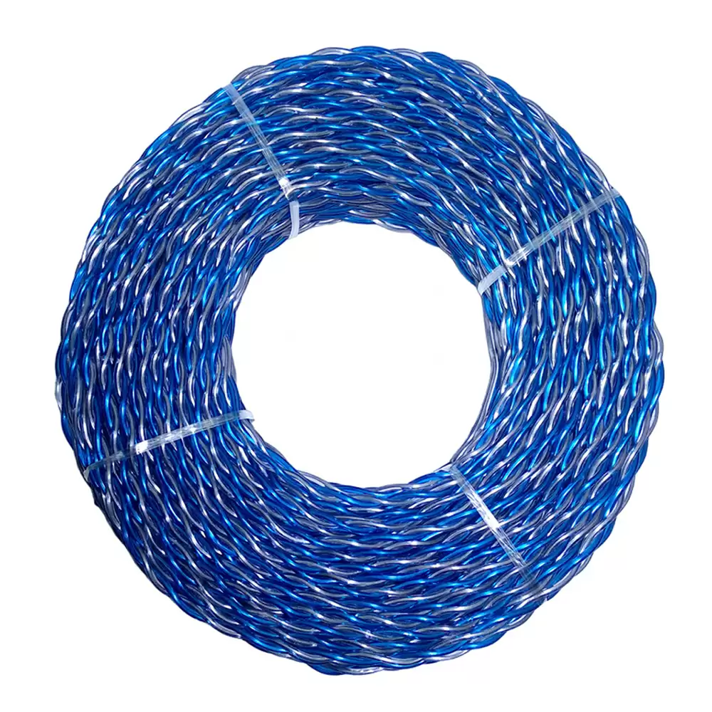 Super GEC Transparent Flexible Twisted 2 Core 30/76 Aluminium Electrical Wire - 73 Meter (Blue & White)