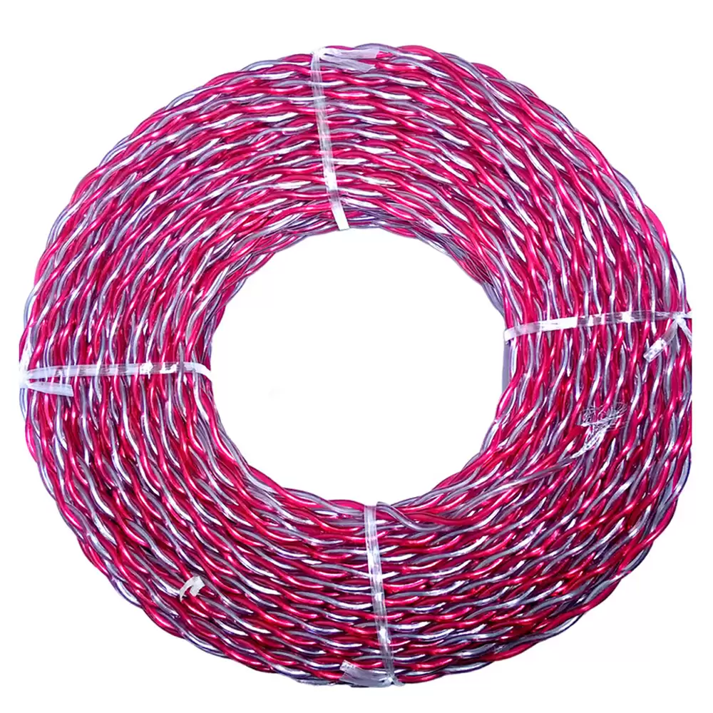 Super GEC Transparent Flexible Twisted 2 Core 30/76 Aluminium Electrical Wire - 73 Meter (Red & White)