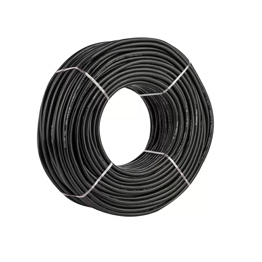 Super GEC Premium Multi Round 4 mm x 2 Core Length 100% Copper Electrical Wire - 10 Meter/33 Feet (Black)