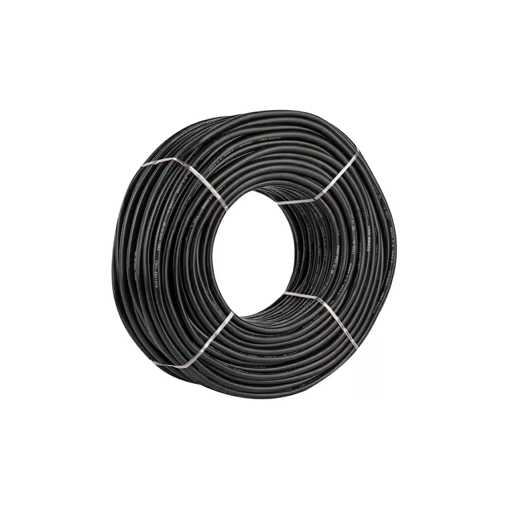 Super GEC Premium Multi Round 6.00 mm x 2 Core Length 100% Copper Electrical Wire - 10 Meter/33 Feet (Black)