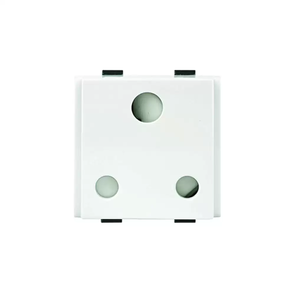 Anchor Roma Plus 2 Module Polycarbonate 16 Amp Modular 3 Pin Round Socket - White