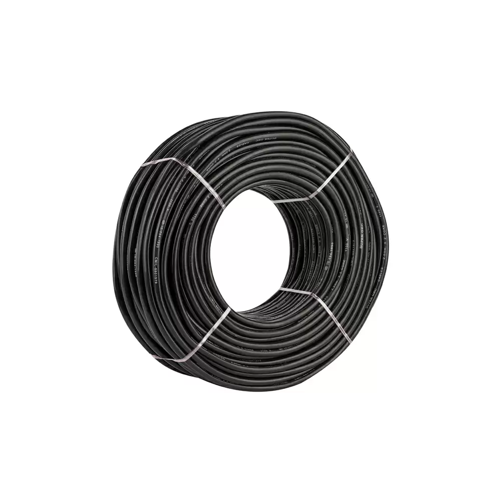 Super GEC Premium Multi Round 1 mm x 2 Core Length 100% Copper Electrical Wire - 20 Meter/66 Feet (Black)