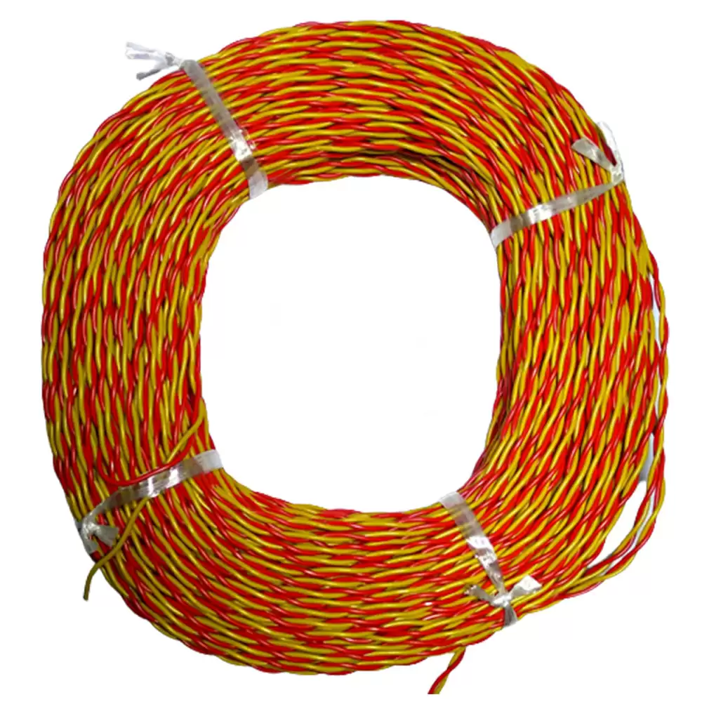 Super GEC Flexible Twisted 2 Core 14/76 Aluminium Electrical Wire - 90 Meter (Yellow & Red)