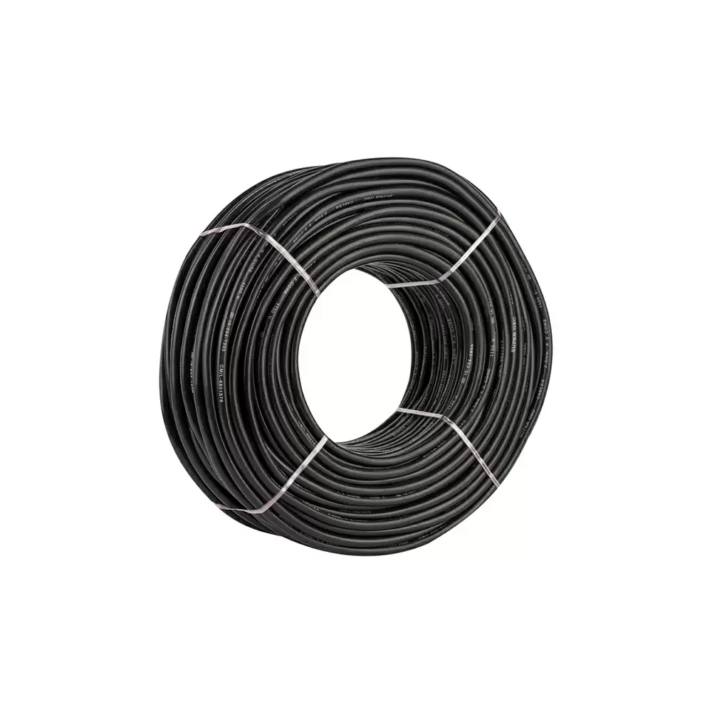 Super GEC Premium Multi Round 4 mm x 2 Core Length 100% Copper Electrical Wire - 20 Meter/66 Feet (Black)