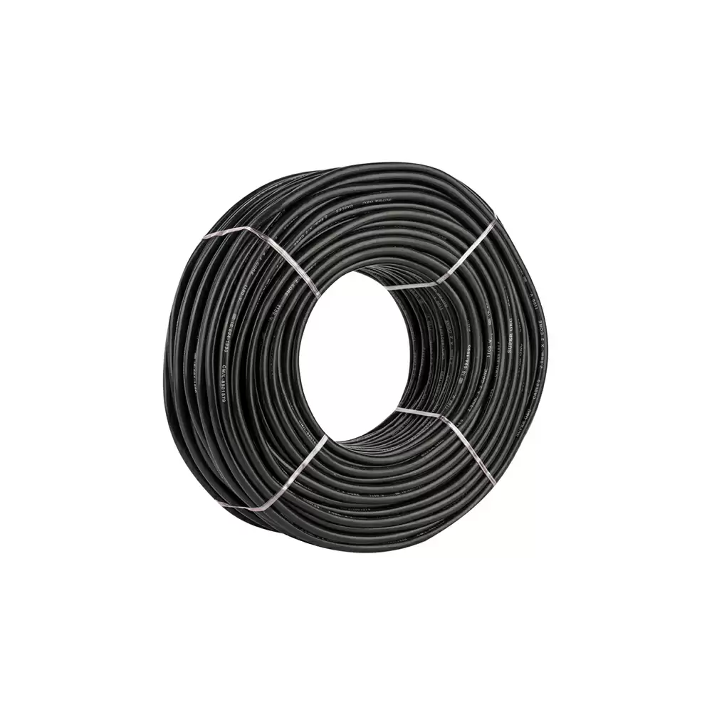 Super GEC Premium Multi Round 6 mm x 3 Core Length 100% Copper Electrical Wire - 10 Meter/33 Feet (Black)