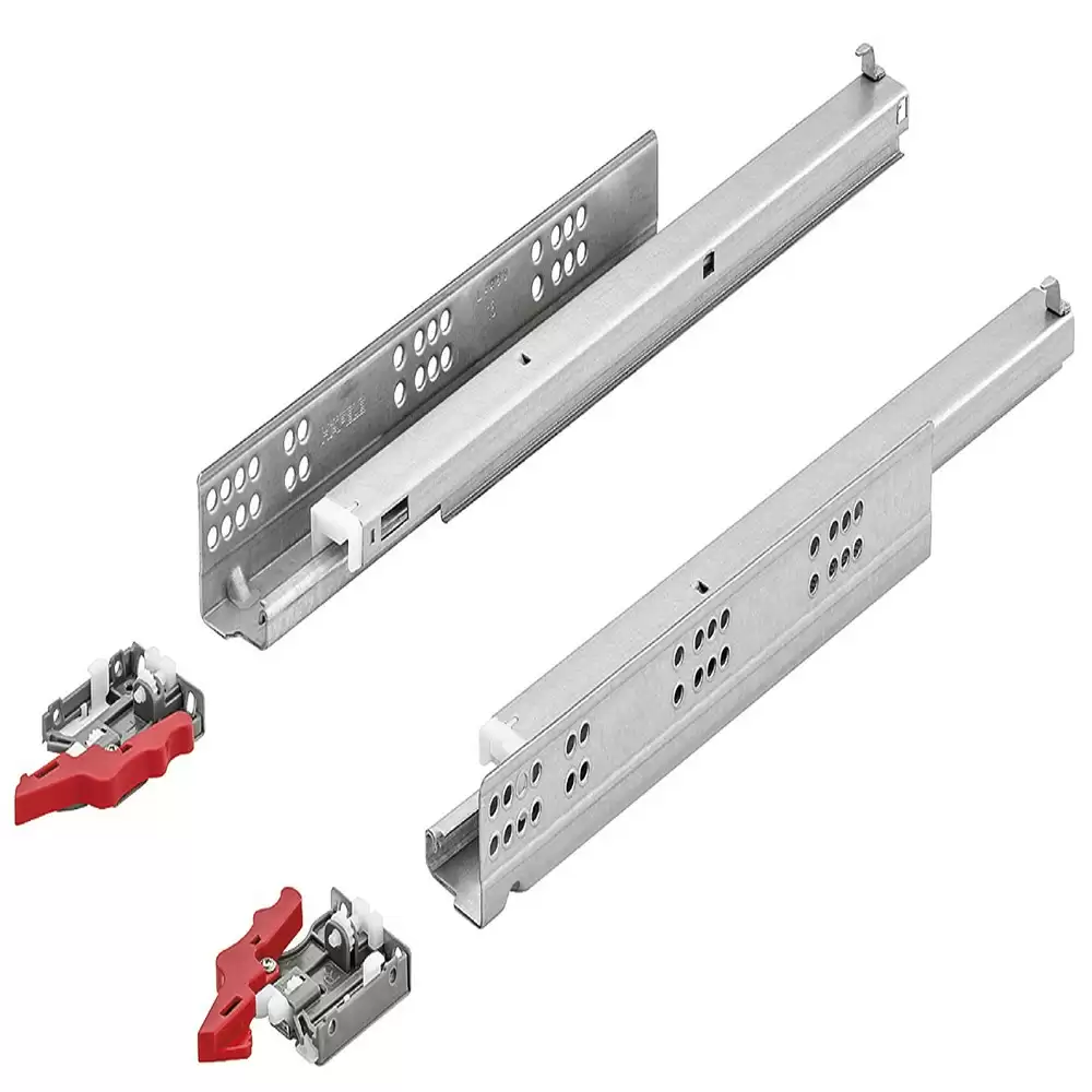 Hafele 433.09.536 Matrix Under Mount Full Extension Drawer Runners With Soft Close- Zinc Plated Finish