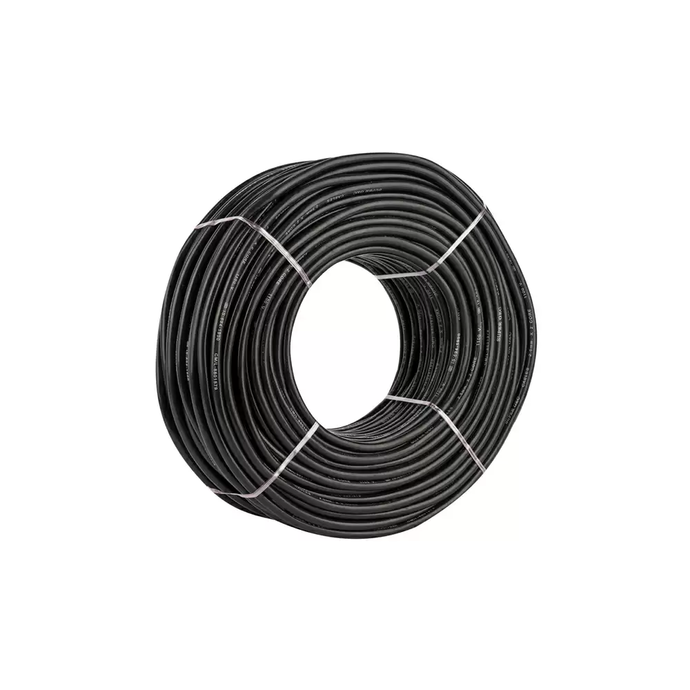 Super GEC Premium Multi Round 1 mm x 3 Core Length 100% Copper Electrical Wire - 20 Meter/66 Feet (Black)