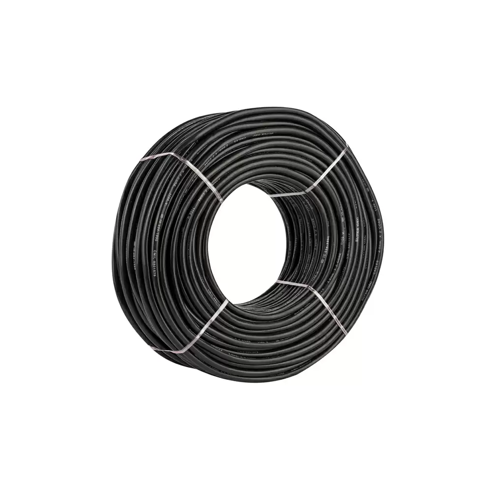 Super GEC Premium Multi Round 6 mm x 2 Core Length 100% Copper Electrical Wire - 20 Meter/66 Feet (Black)