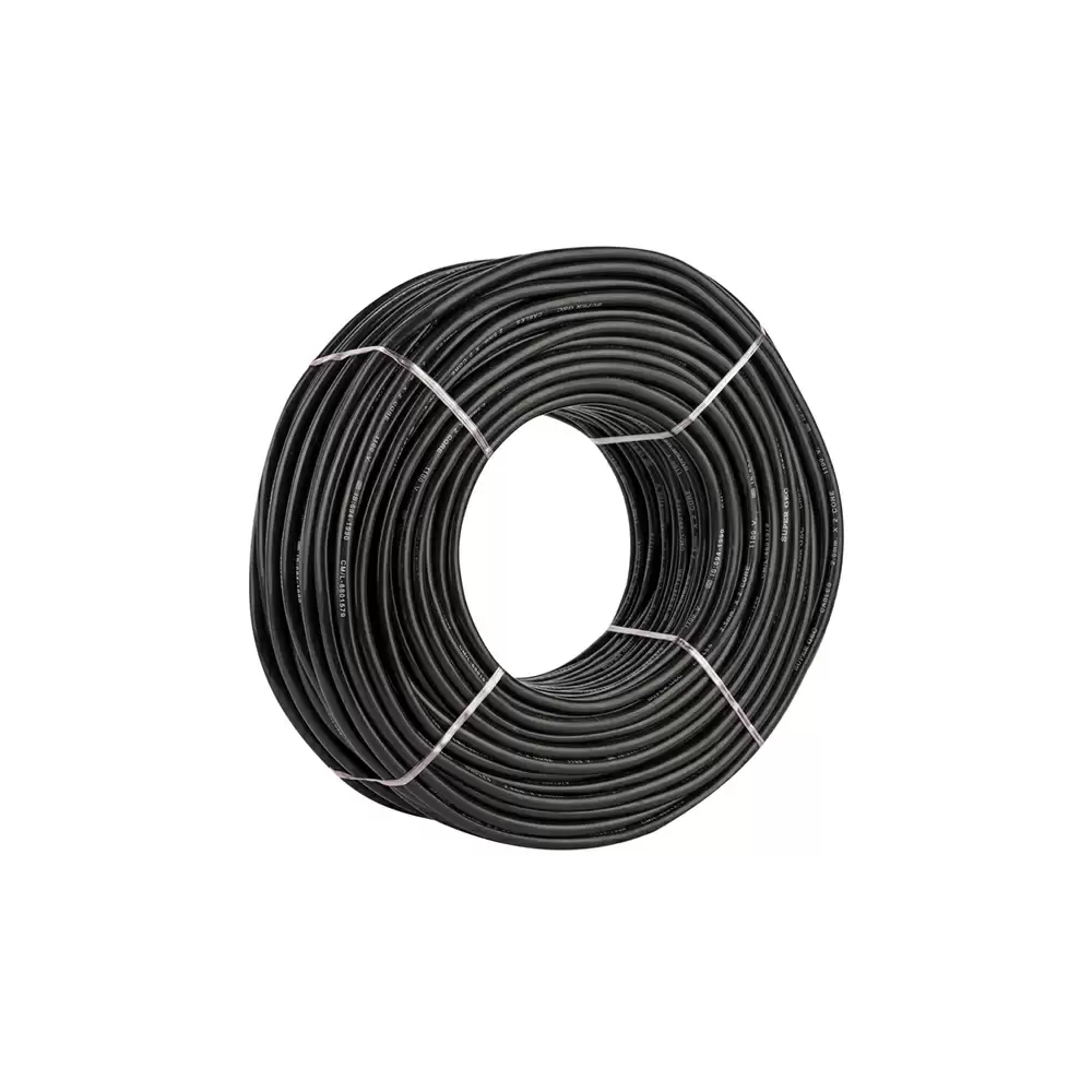 Super GEC Premium Multi Round 1.50 mm x 3 Core Length 100% Copper Electrical Wire - 30 Meter/99 Feet (Black)