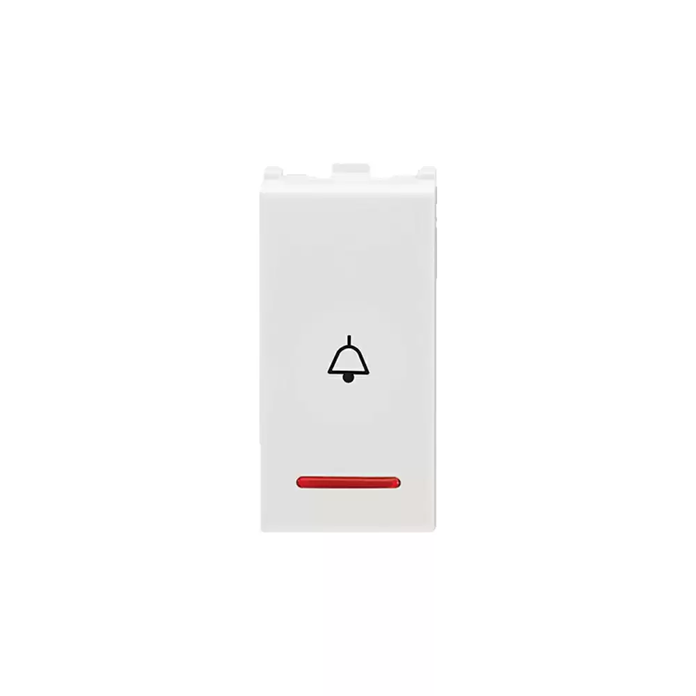 Anchor Roma Urban Modular 1 Module Polycarbonate 10 Amp V0 Grade Bell Push Switch with Indicator - White