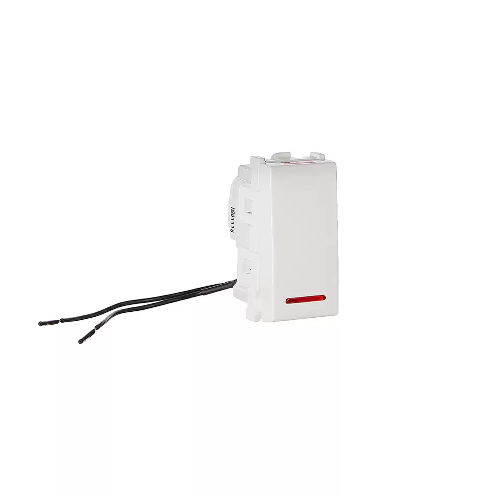 Anchor Roma Urban 1 Module Polycarbonate 240V Modular 20 Amp One-Way Switch with Indicator - White