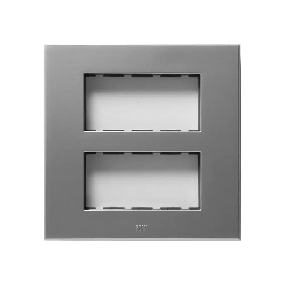 Anchor Roma Urban 8 Module Polycarbonate 66888SL Square V0 Grade Modular Plate - Silver