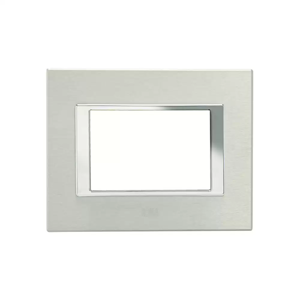 Anchor Roma Urban 1 Module Polycarbonate 66901BA Square Modular Plate - Brushed Aluminium