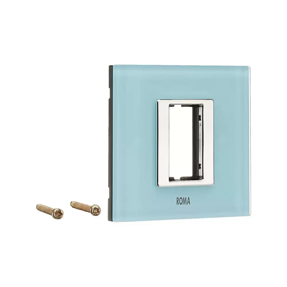 Anchor Roma Urban 1 Module Polycarbonate 66901GAB Square Modular Plate - Aqua Blue