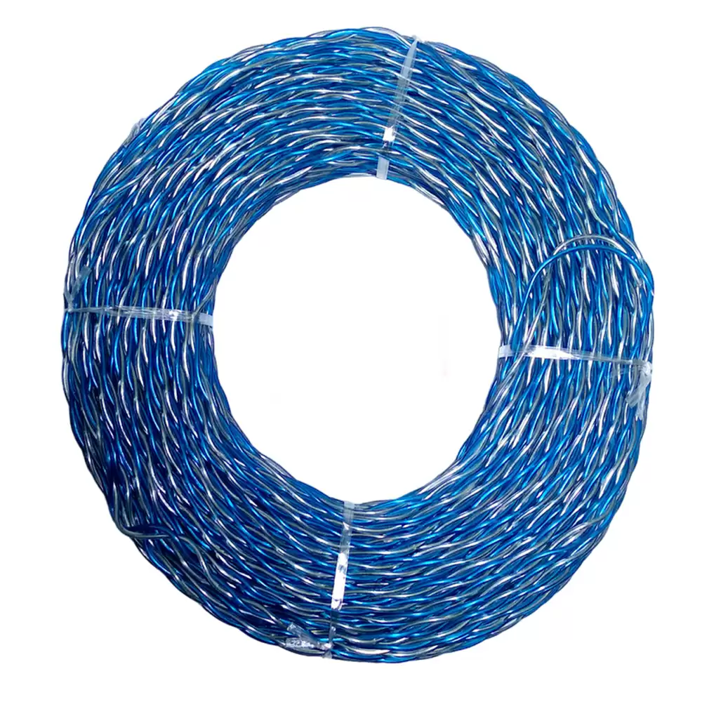 Super GEC Transparent Flexible Twisted 2 Core 14/76 Aluminium Electrical Wire - 73 Meter (Blue & White)